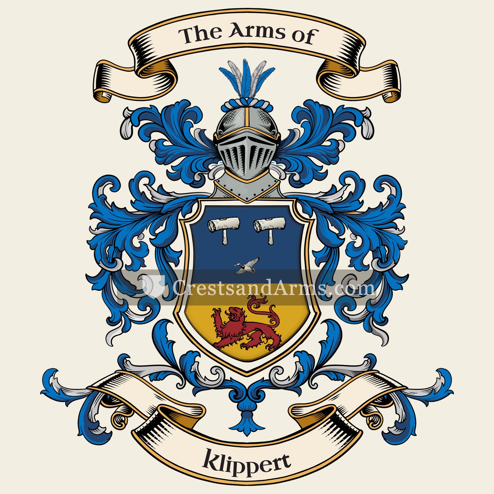 The Klippert coat of arms, drawn from the recorded blazon