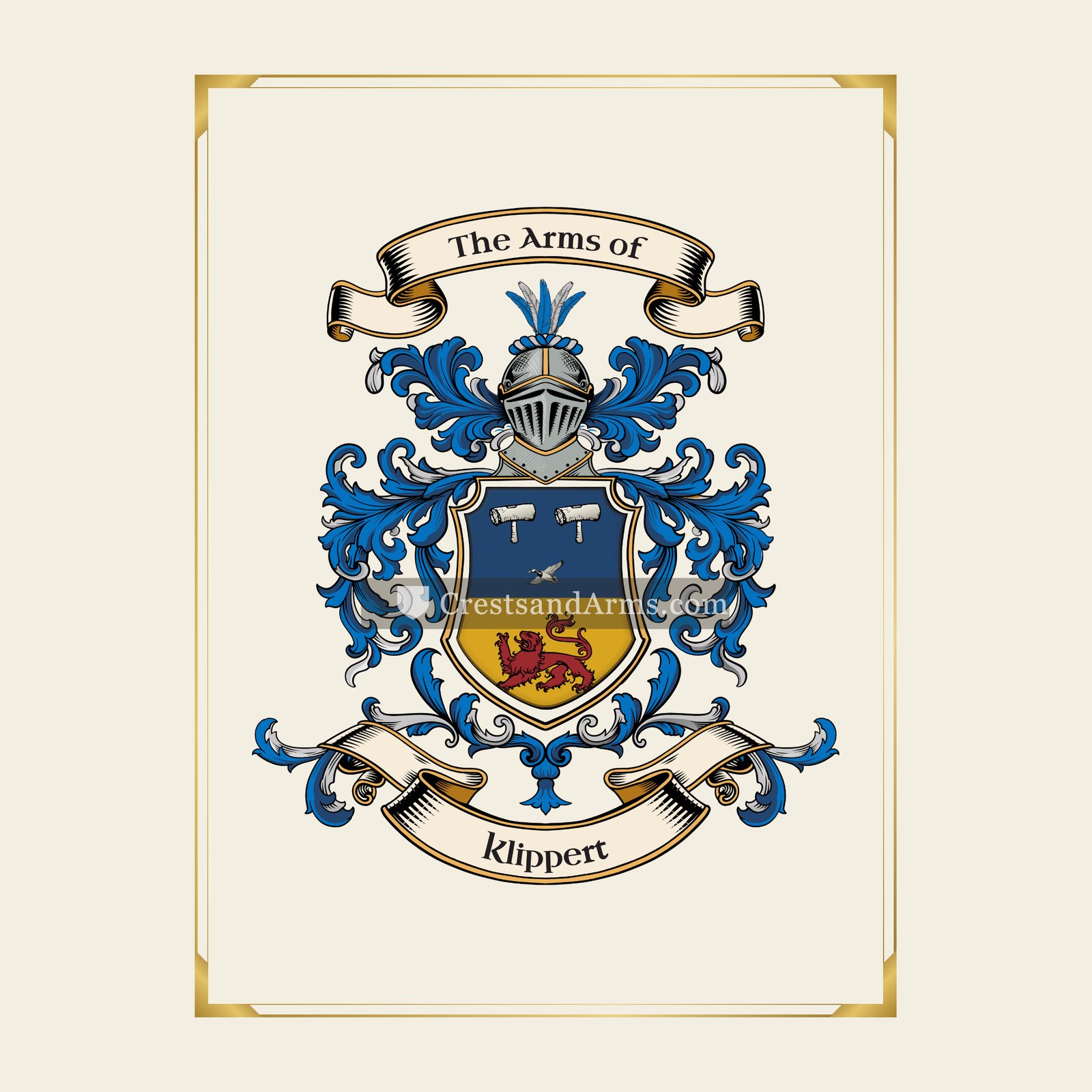 With gold border