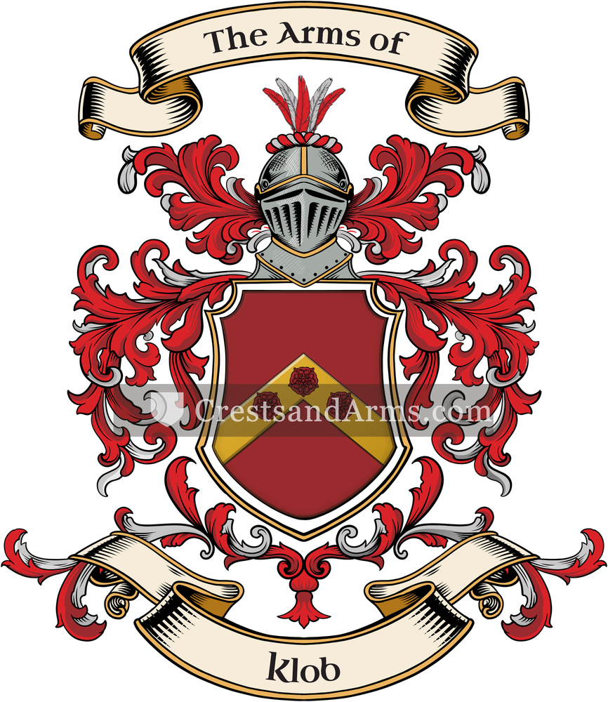 The Klob coat of arms, drawn from the recorded blazon