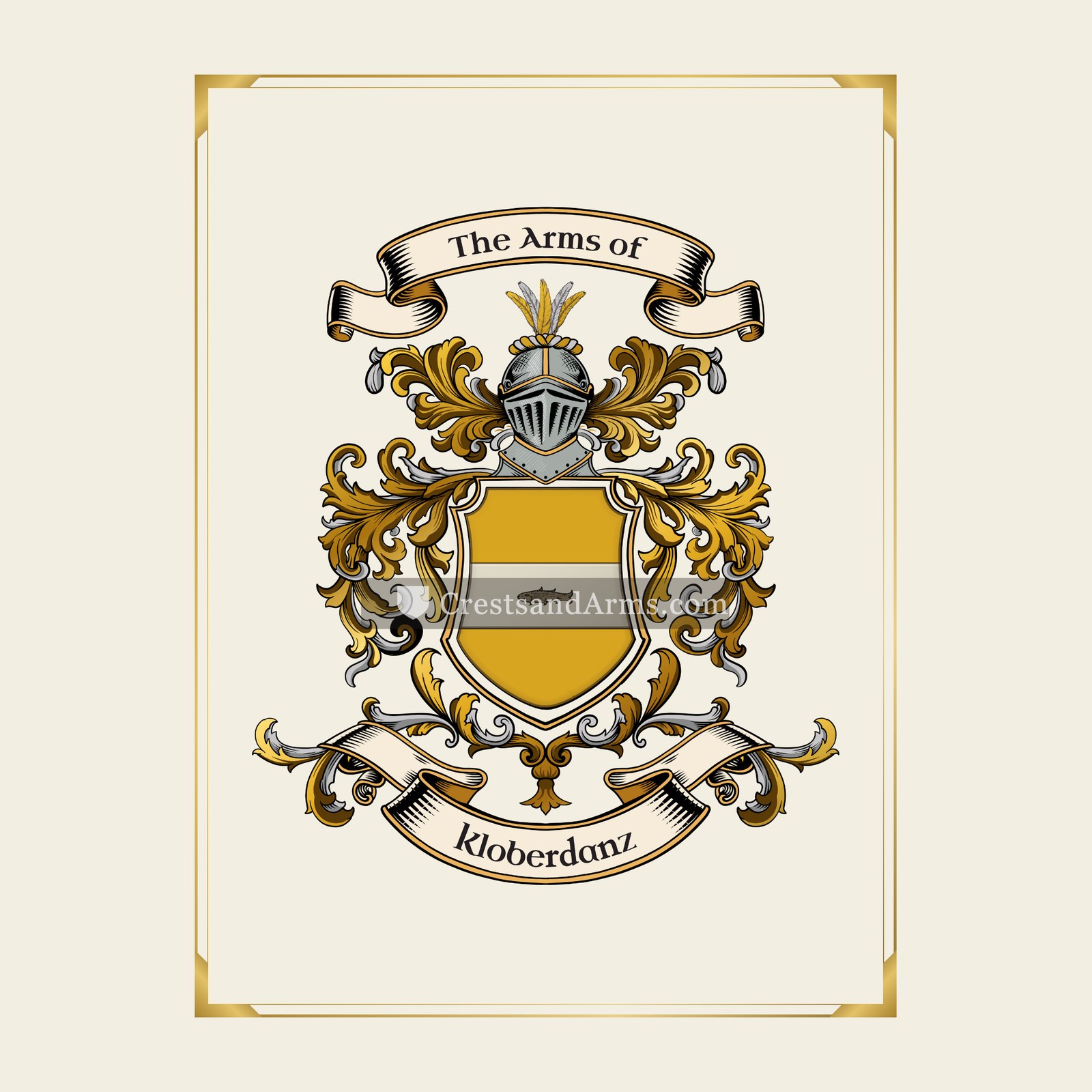 With gold border