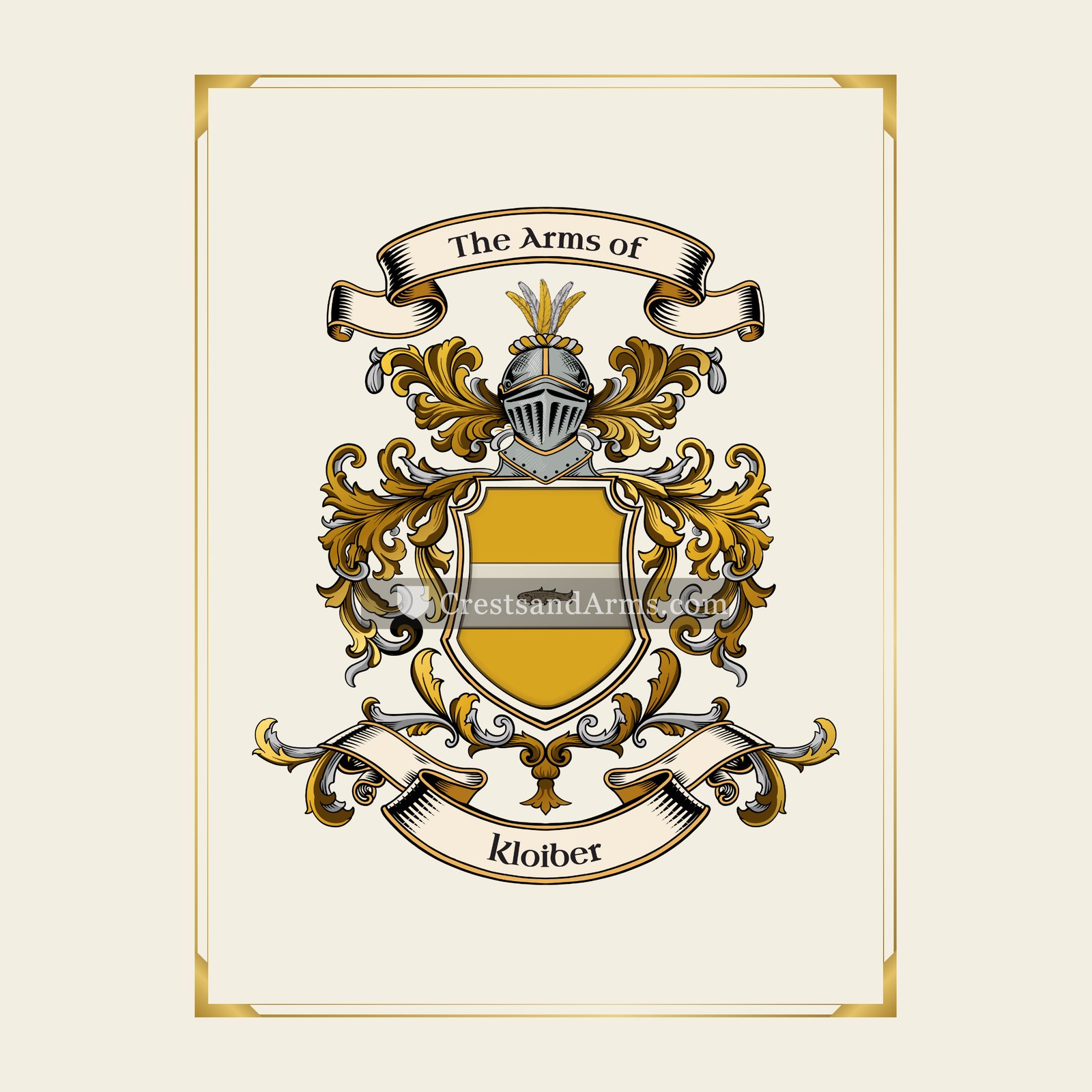 With gold border