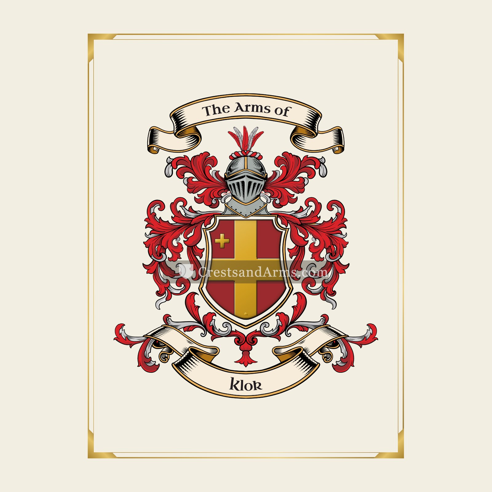 With gold border
