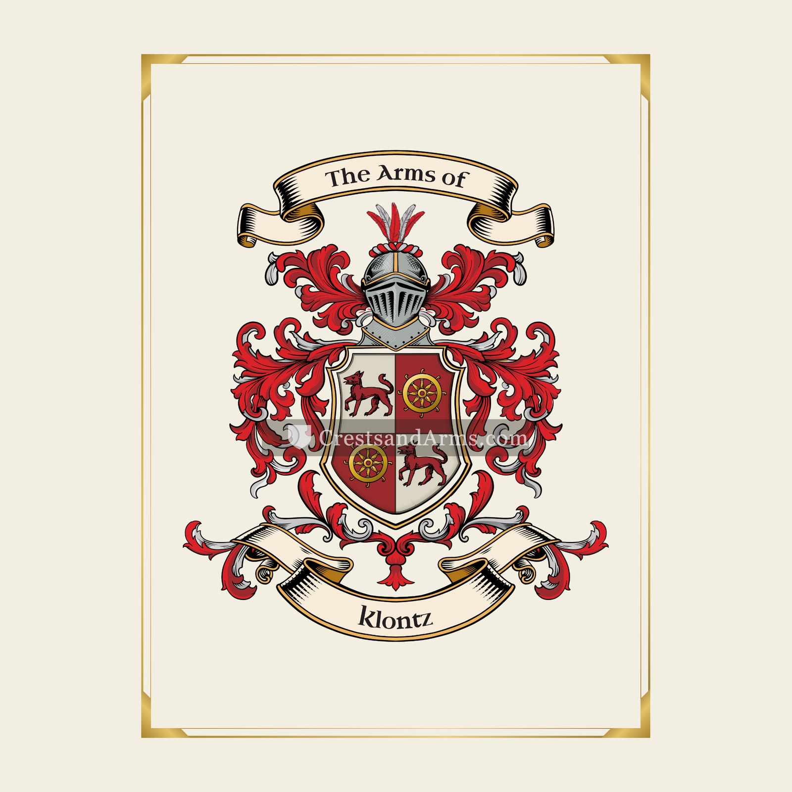 With gold border