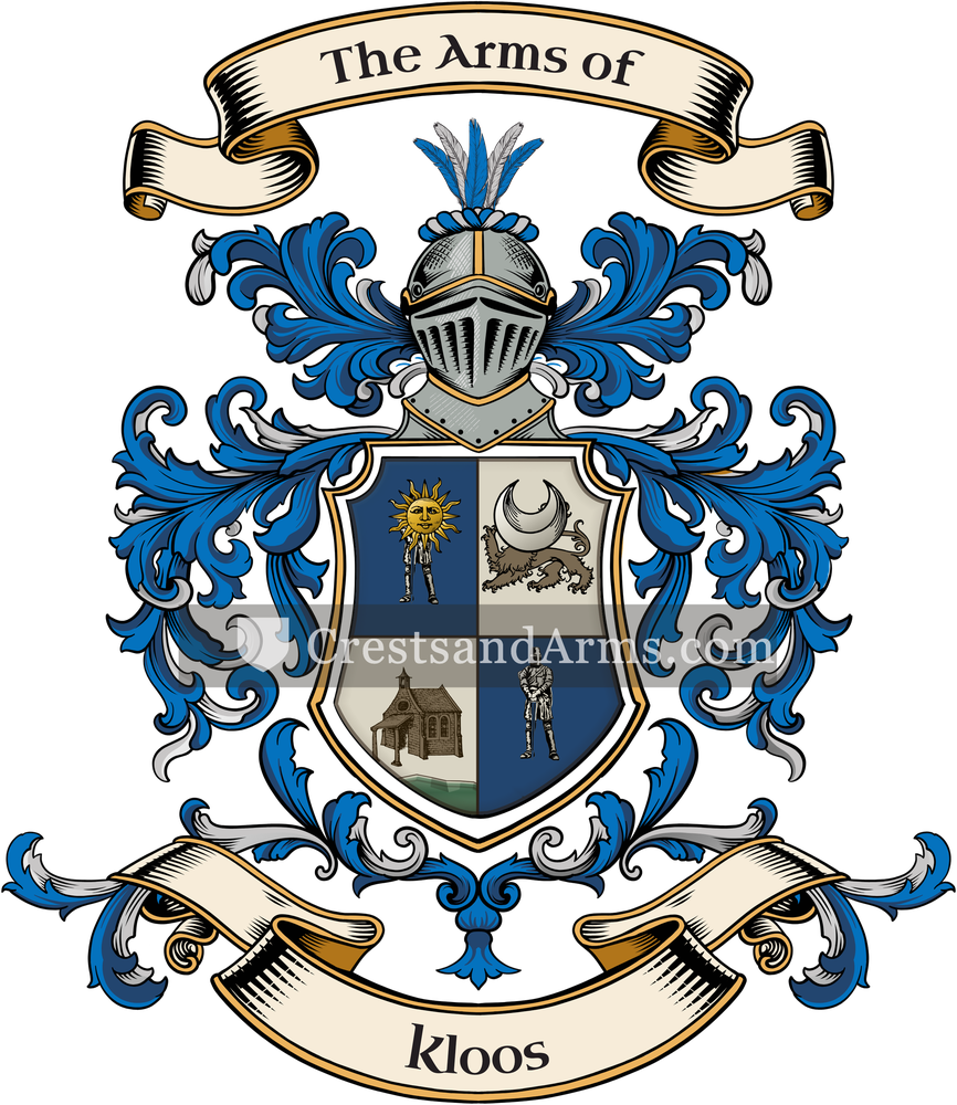 The Kloos coat of arms, drawn from the recorded blazon