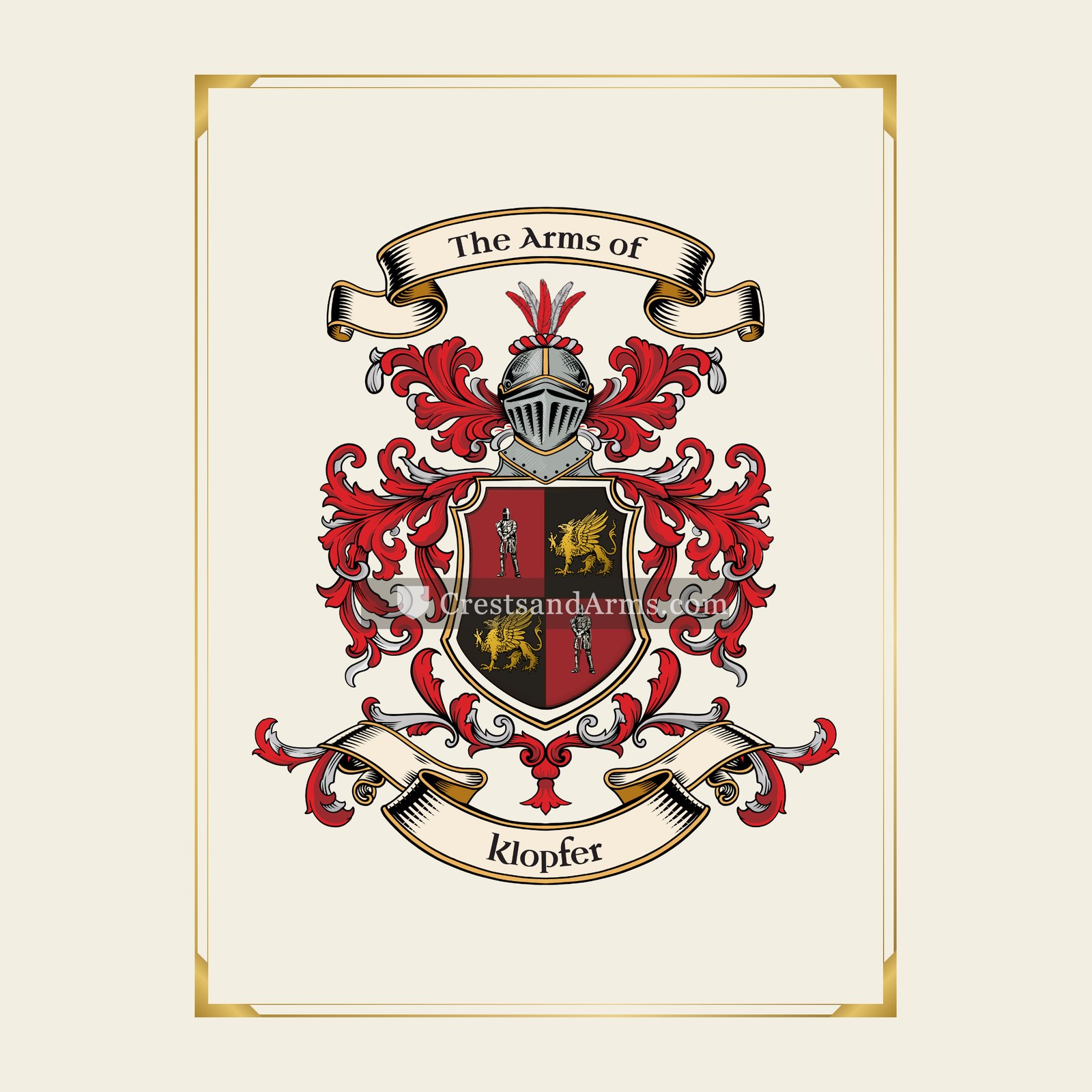 With gold border