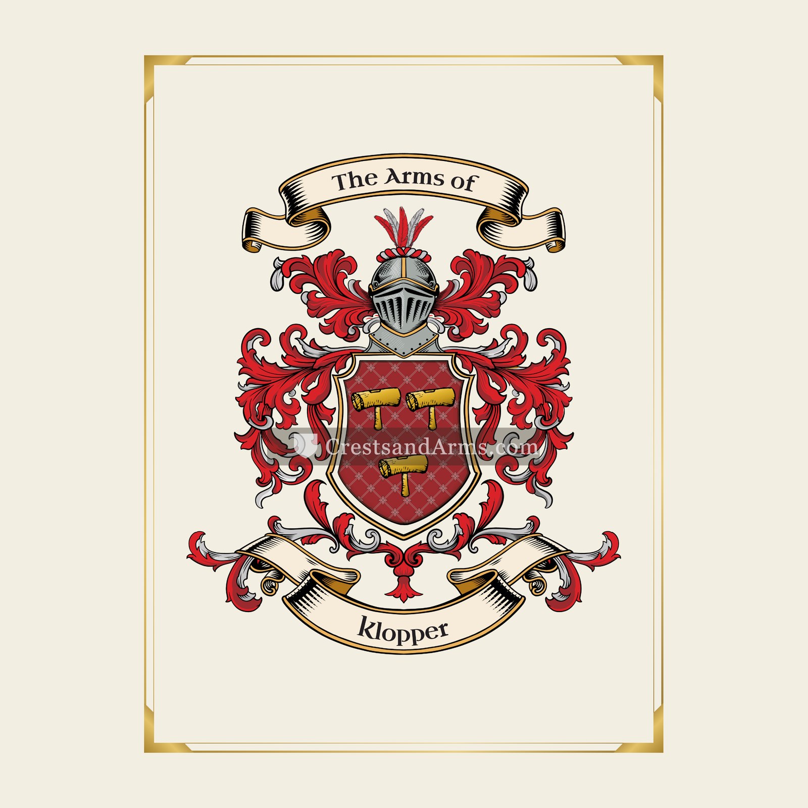 With gold border