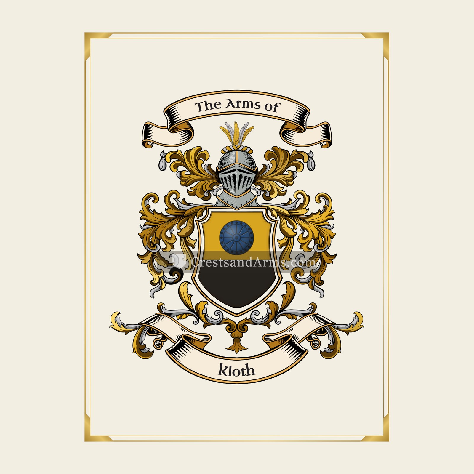 With gold border