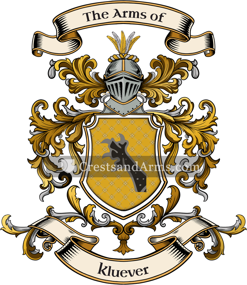 The Kluever coat of arms, drawn from the recorded blazon