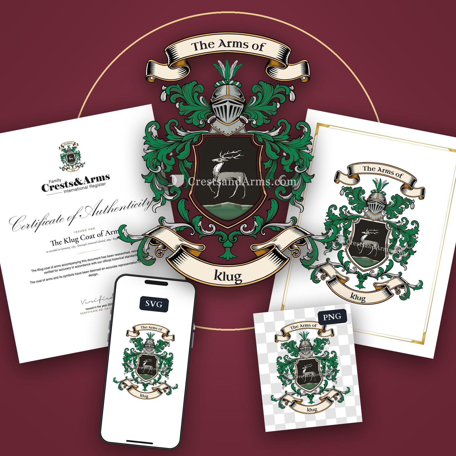The Klug arms on the coat of arms — digital pack