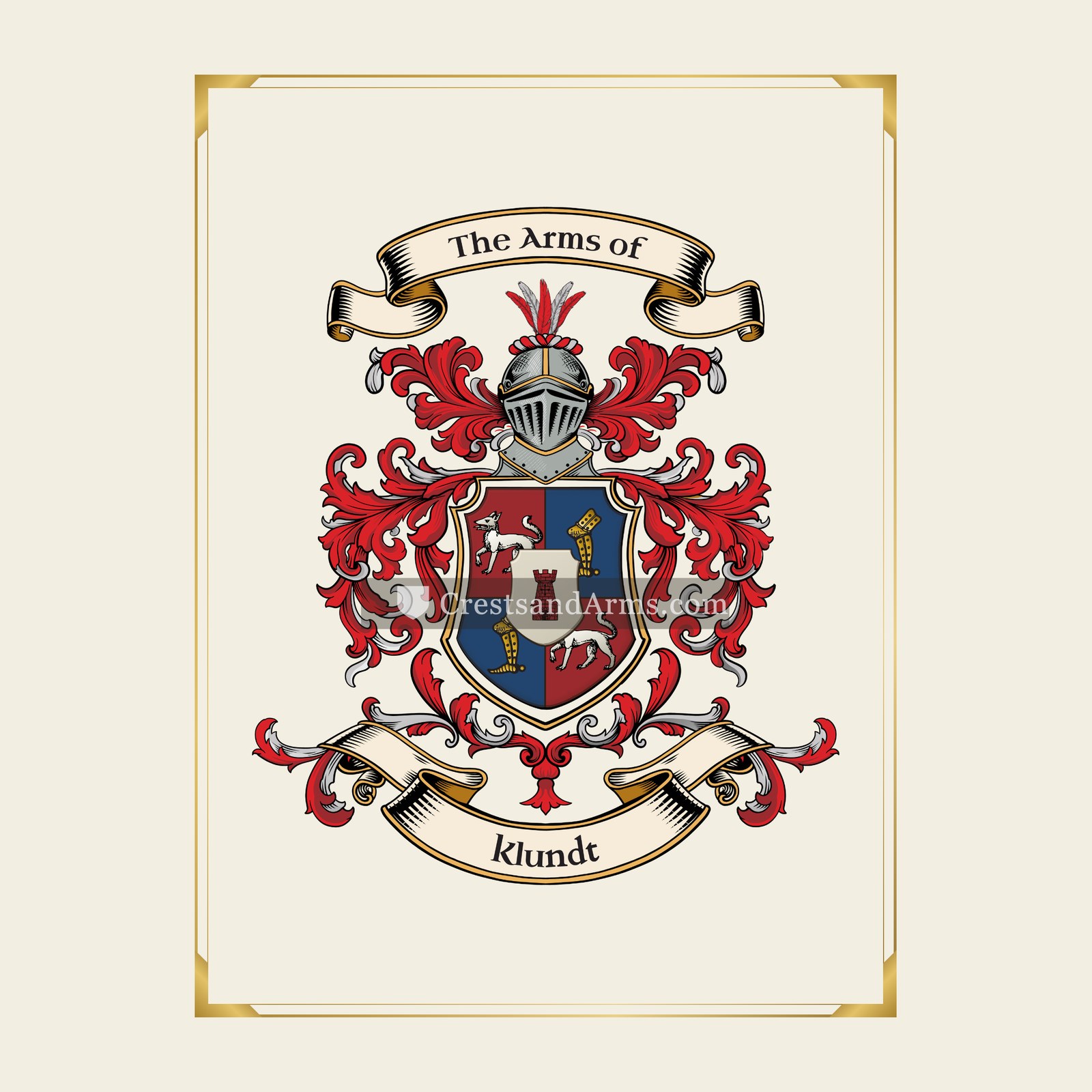 With gold border