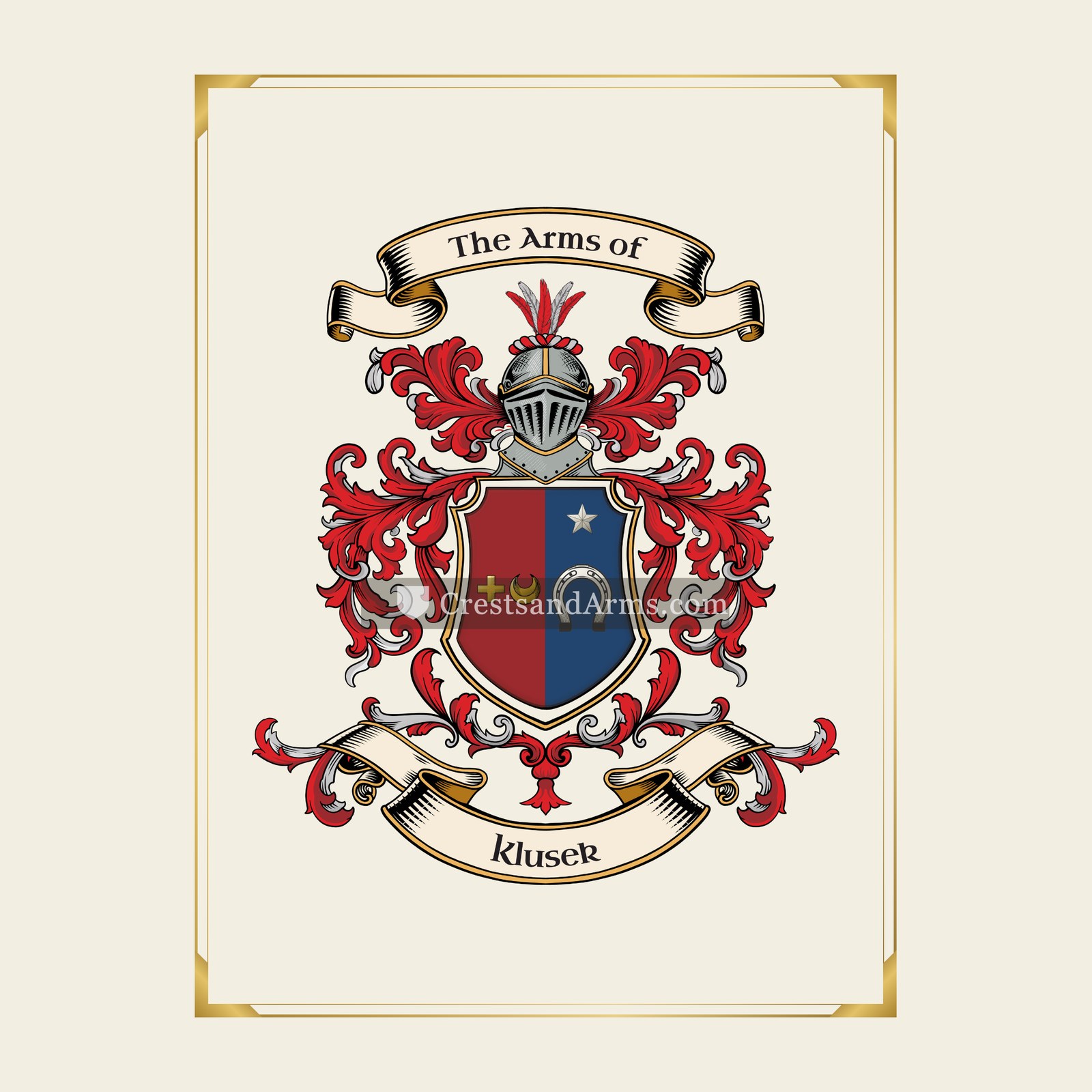 With gold border