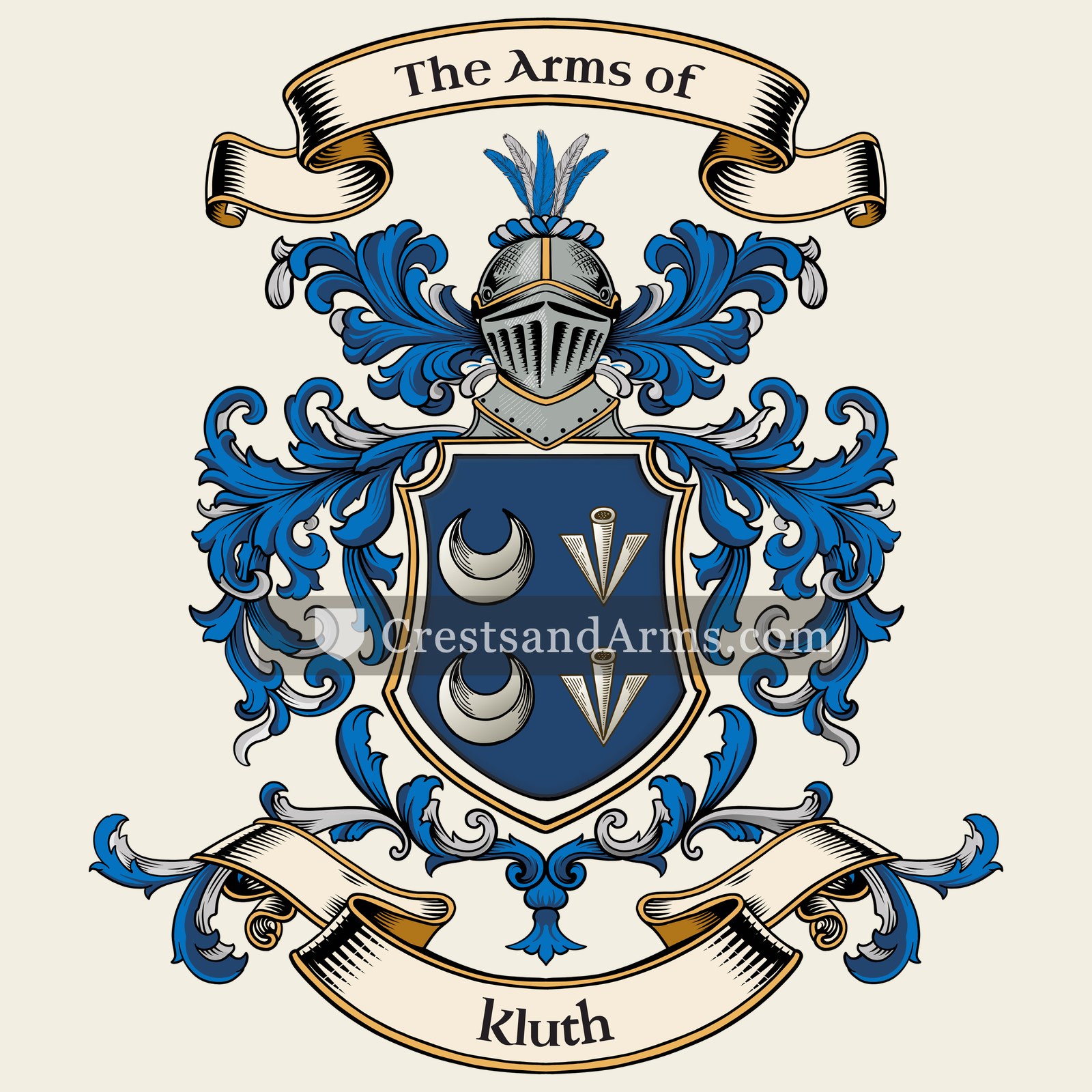 The Kluth coat of arms, drawn from the recorded blazon