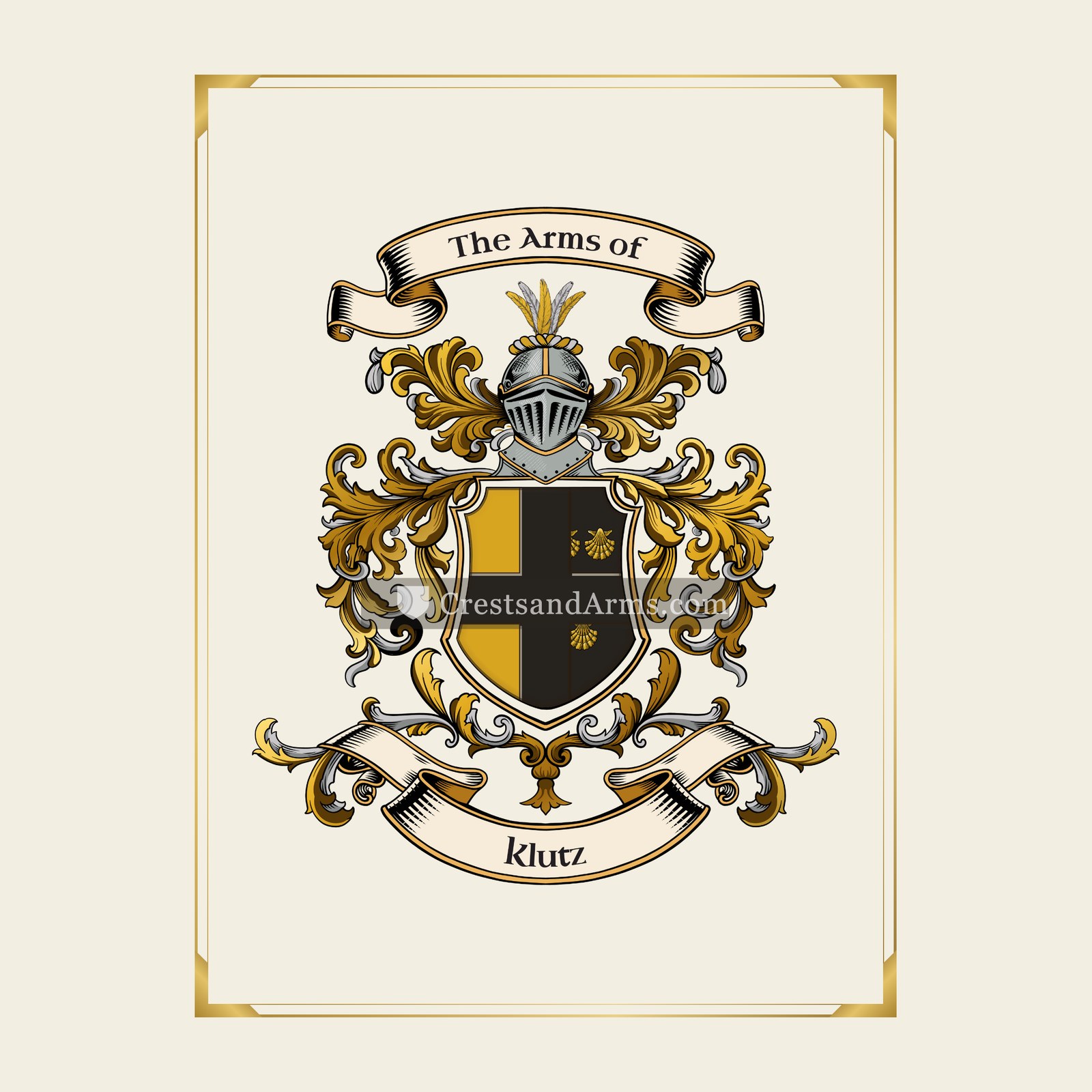 With gold border