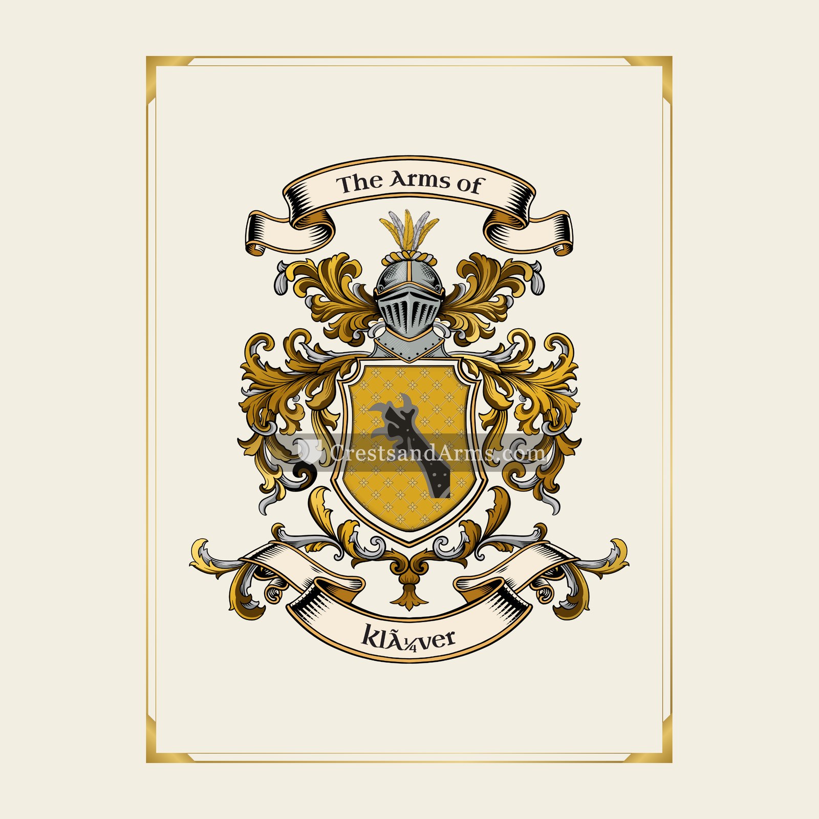 With gold border