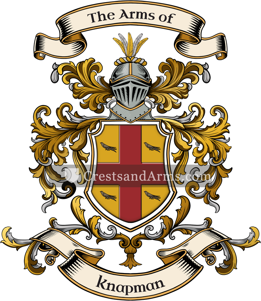 The Knapman coat of arms, drawn from the recorded blazon