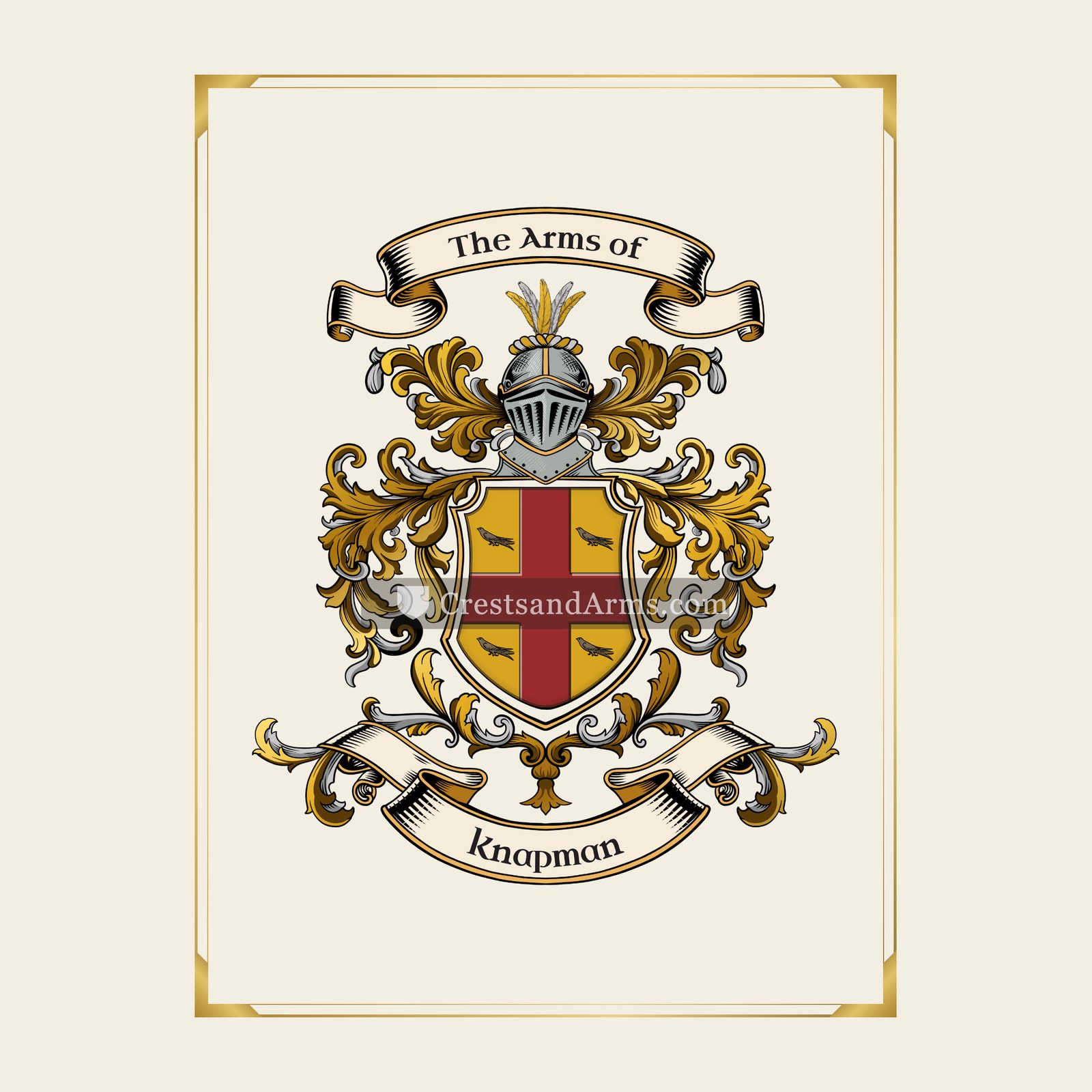 With gold border