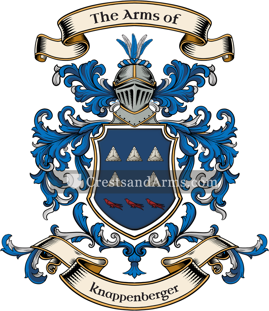 The Knappenberger coat of arms, drawn from the recorded blazon