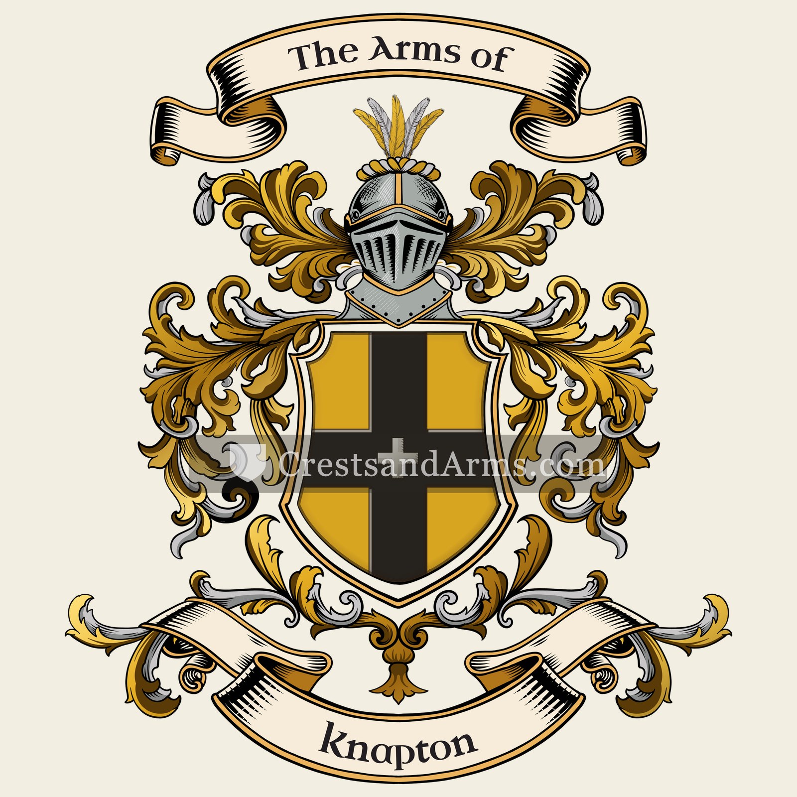The Knapton coat of arms, drawn from the recorded blazon
