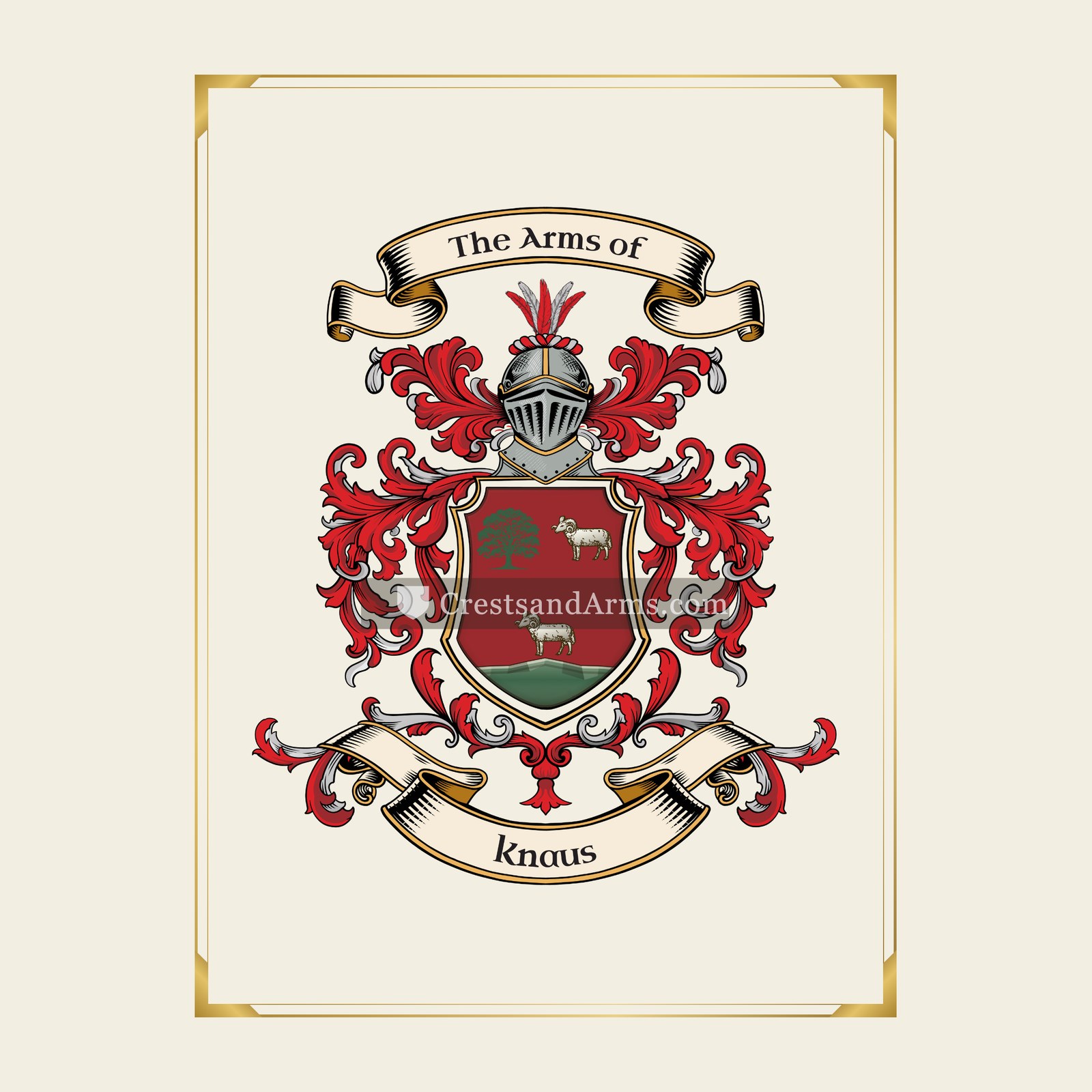 With gold border