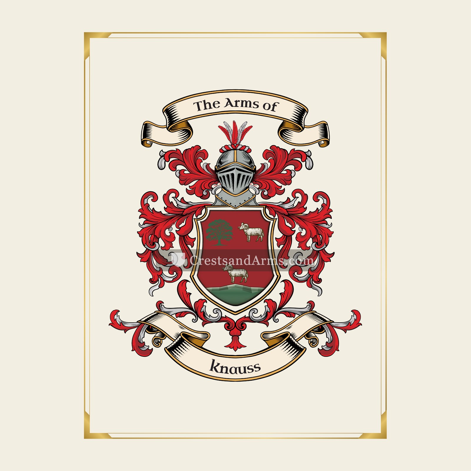 With gold border