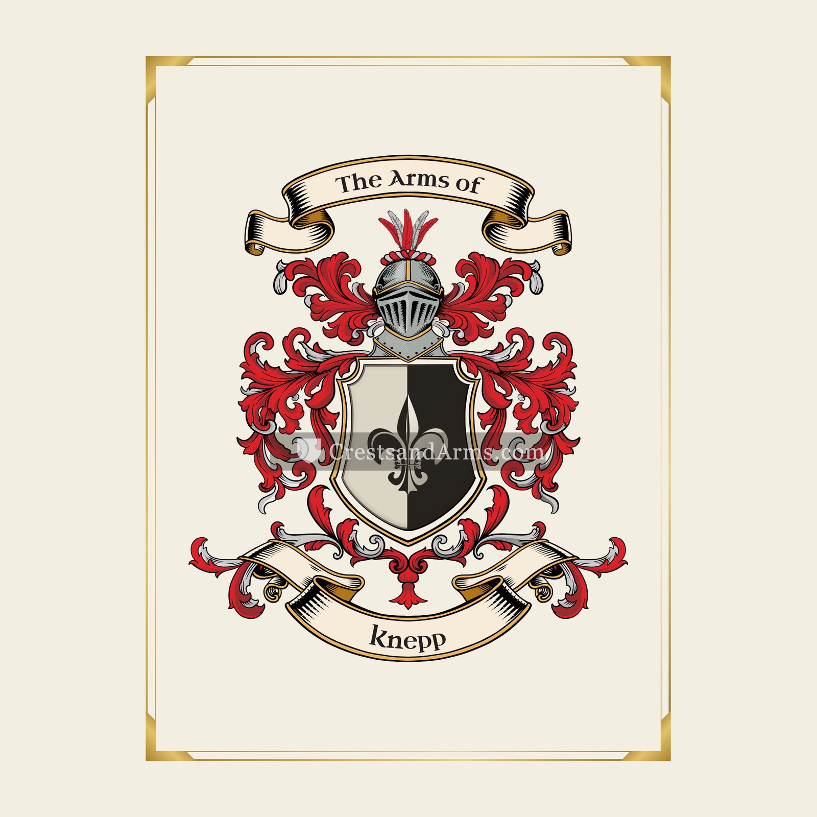 With gold border