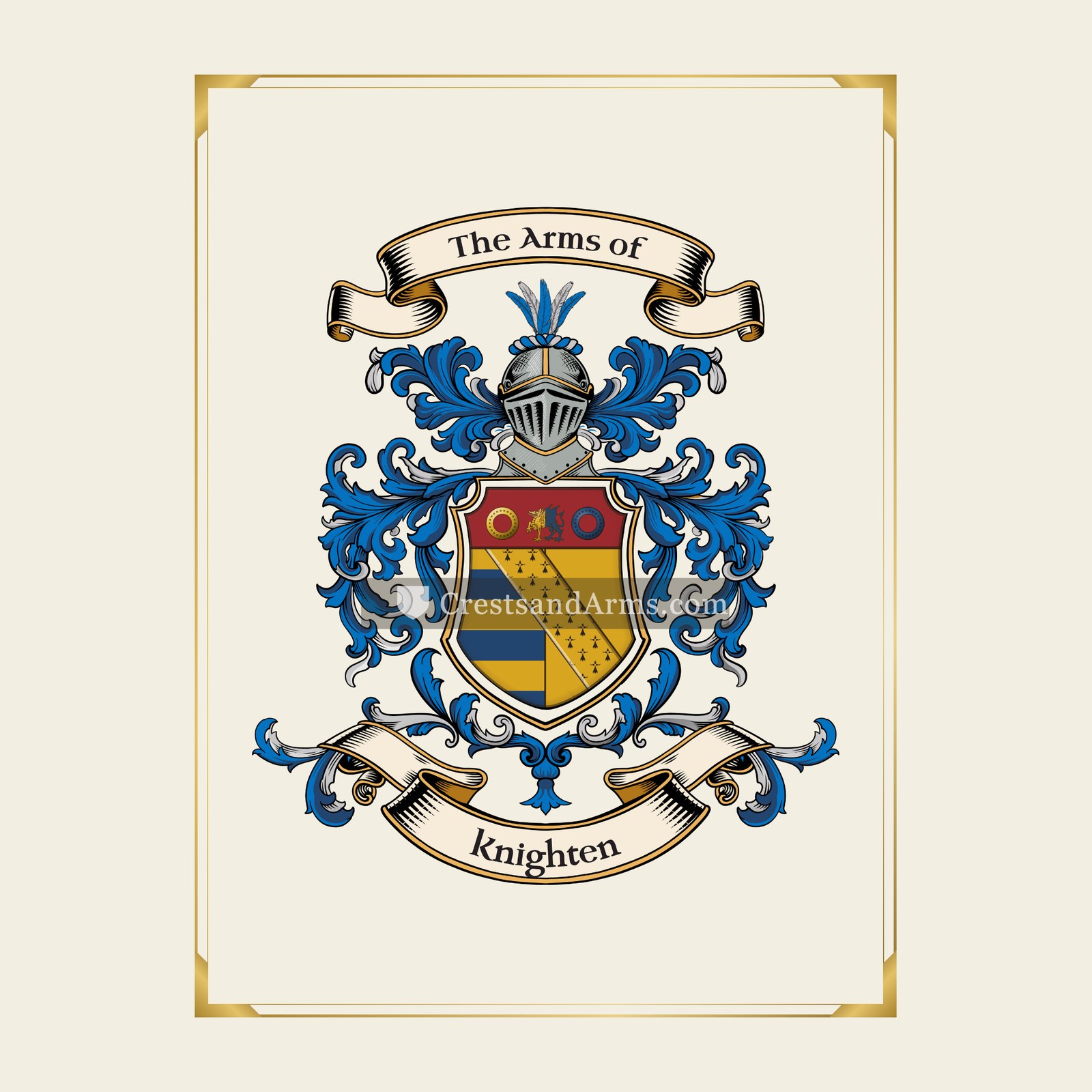 With gold border