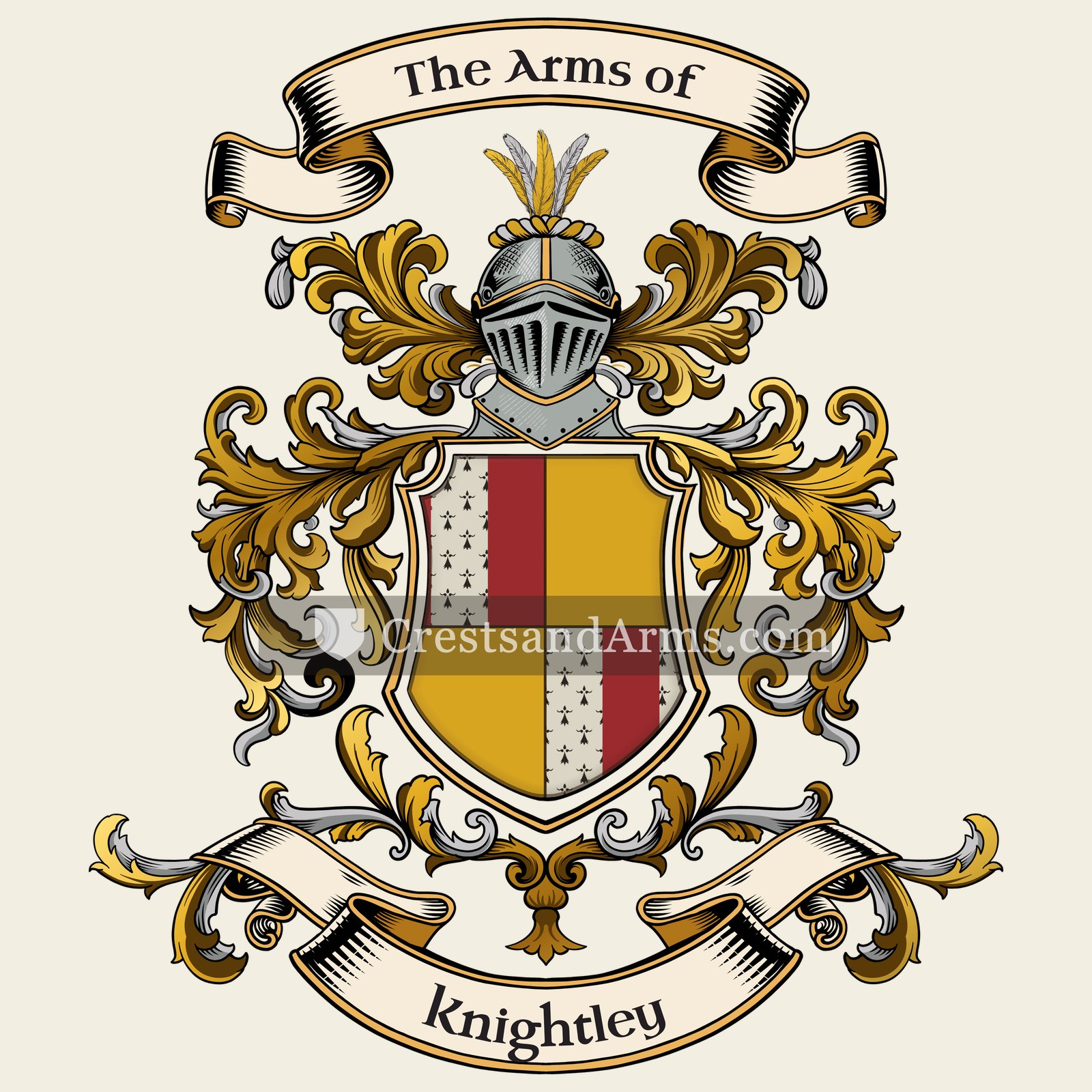 The Knightley coat of arms, drawn from the recorded blazon