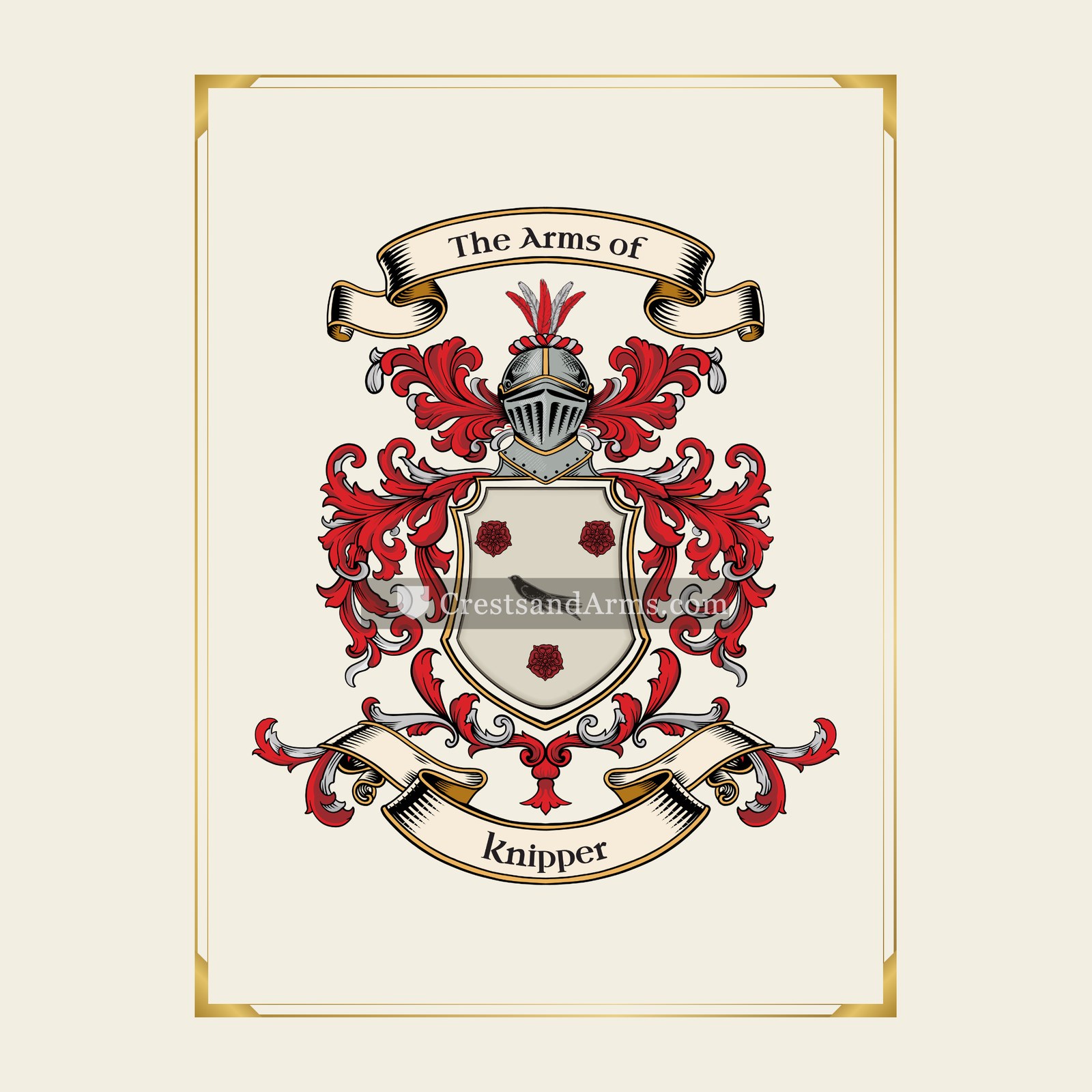 With gold border