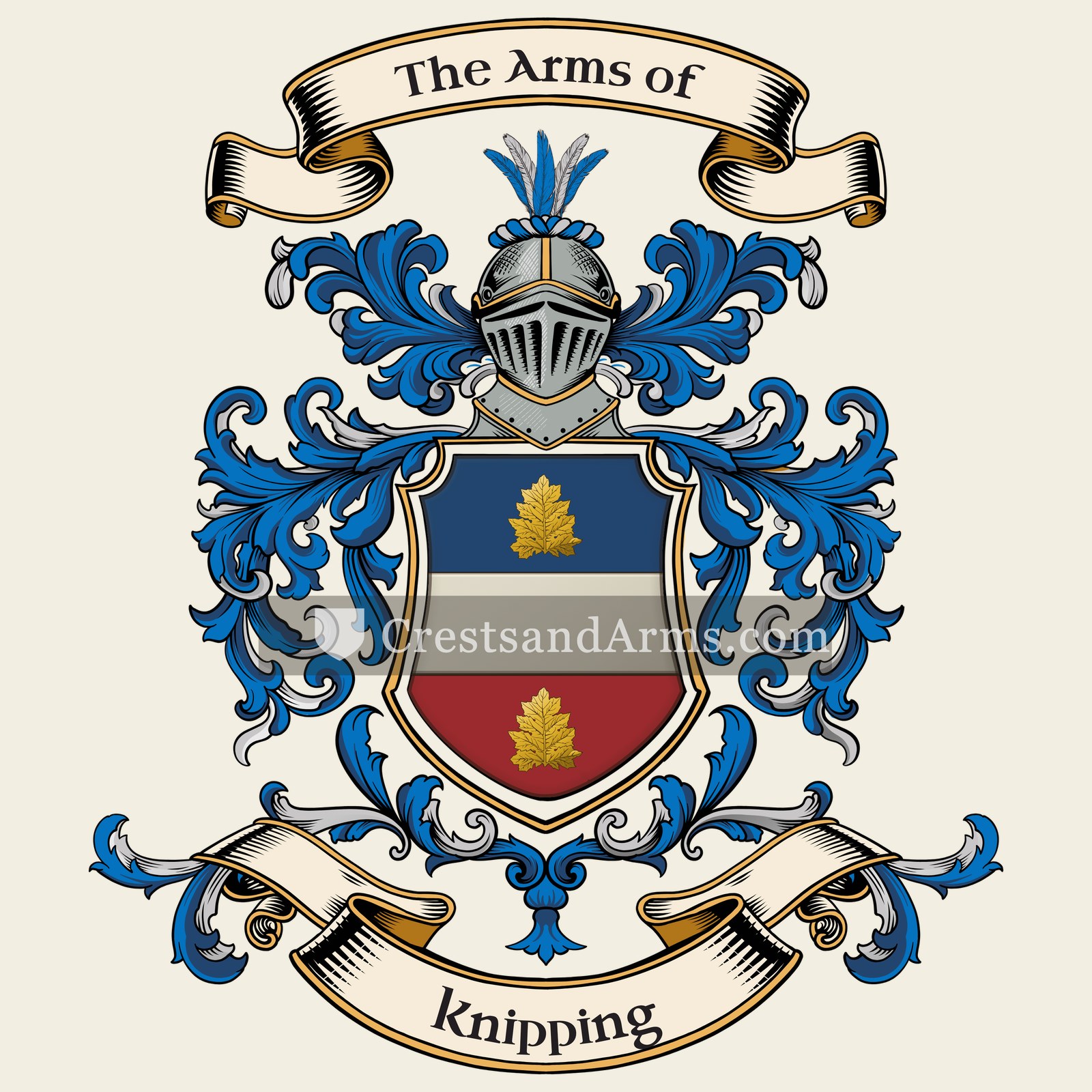 The Knipping coat of arms, drawn from the recorded blazon