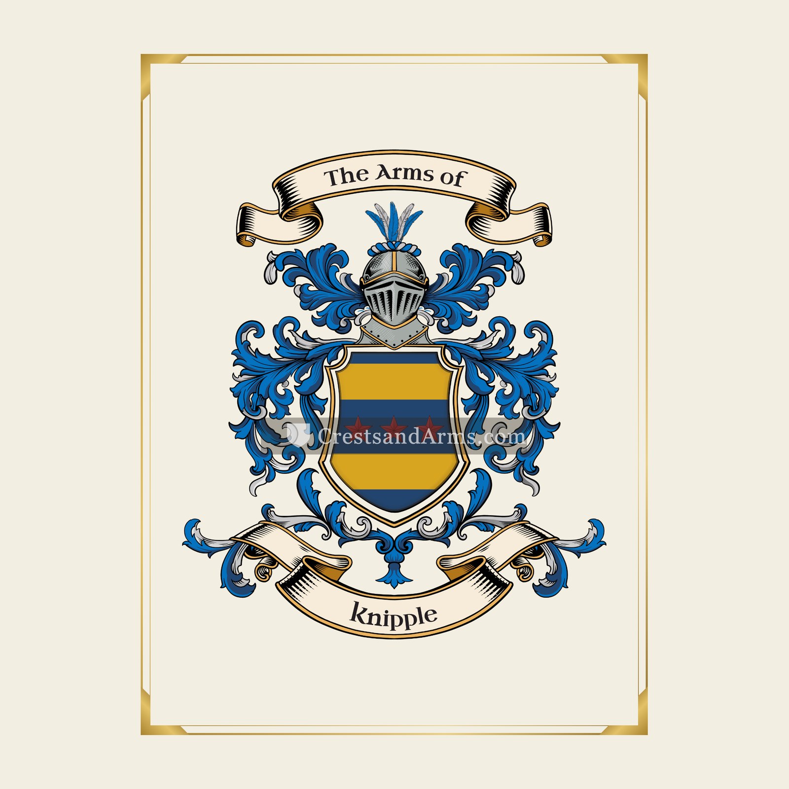 With gold border