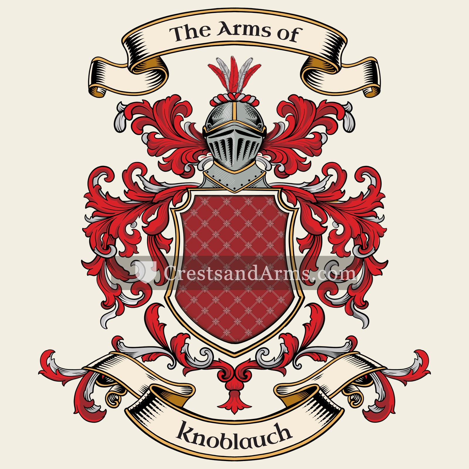 The Knoblauch coat of arms, drawn from the recorded blazon