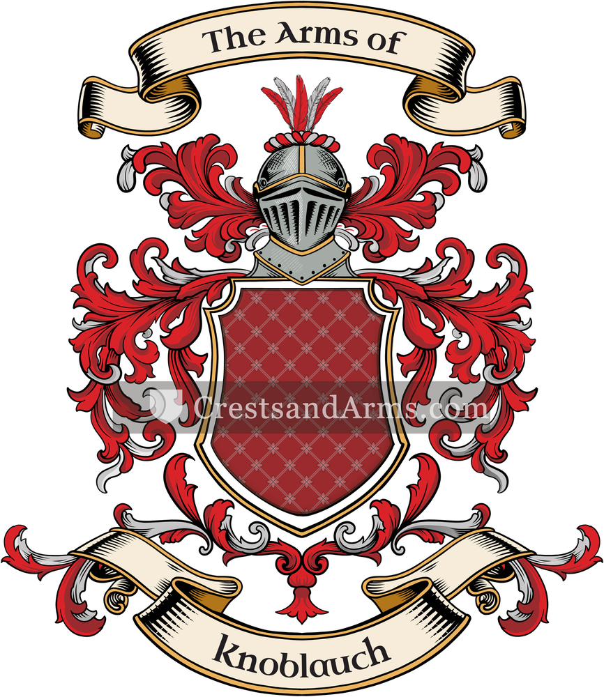 The Knoblauch coat of arms, drawn from the recorded blazon