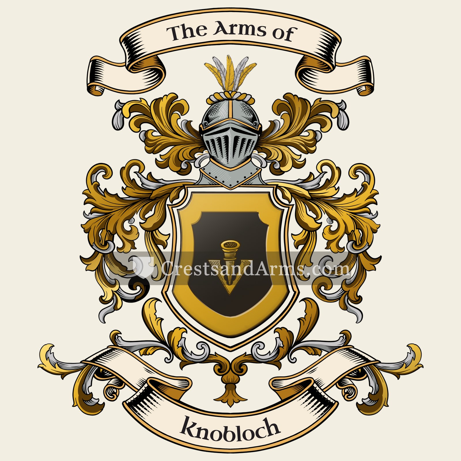 The Knobloch coat of arms, drawn from the recorded blazon