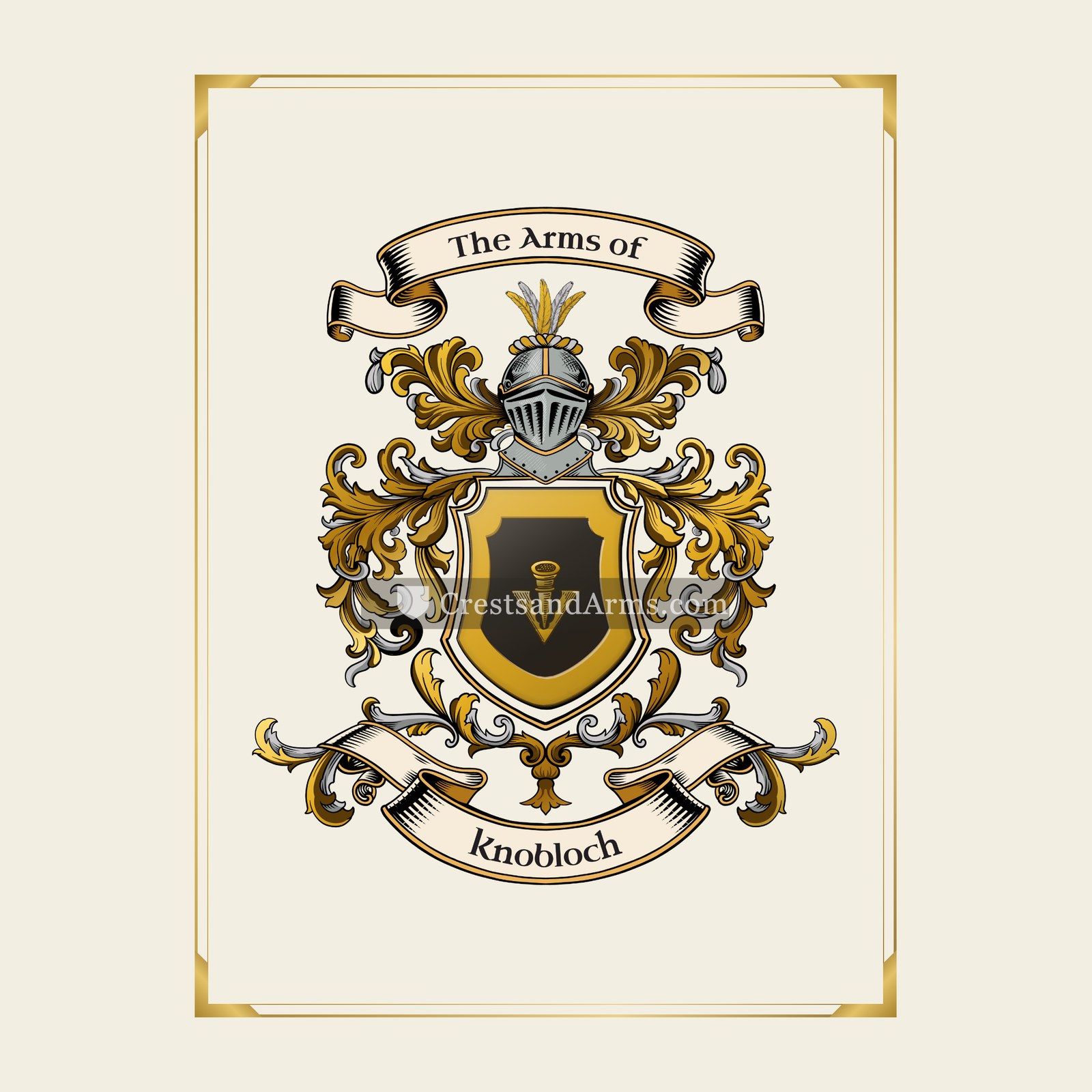 With gold border