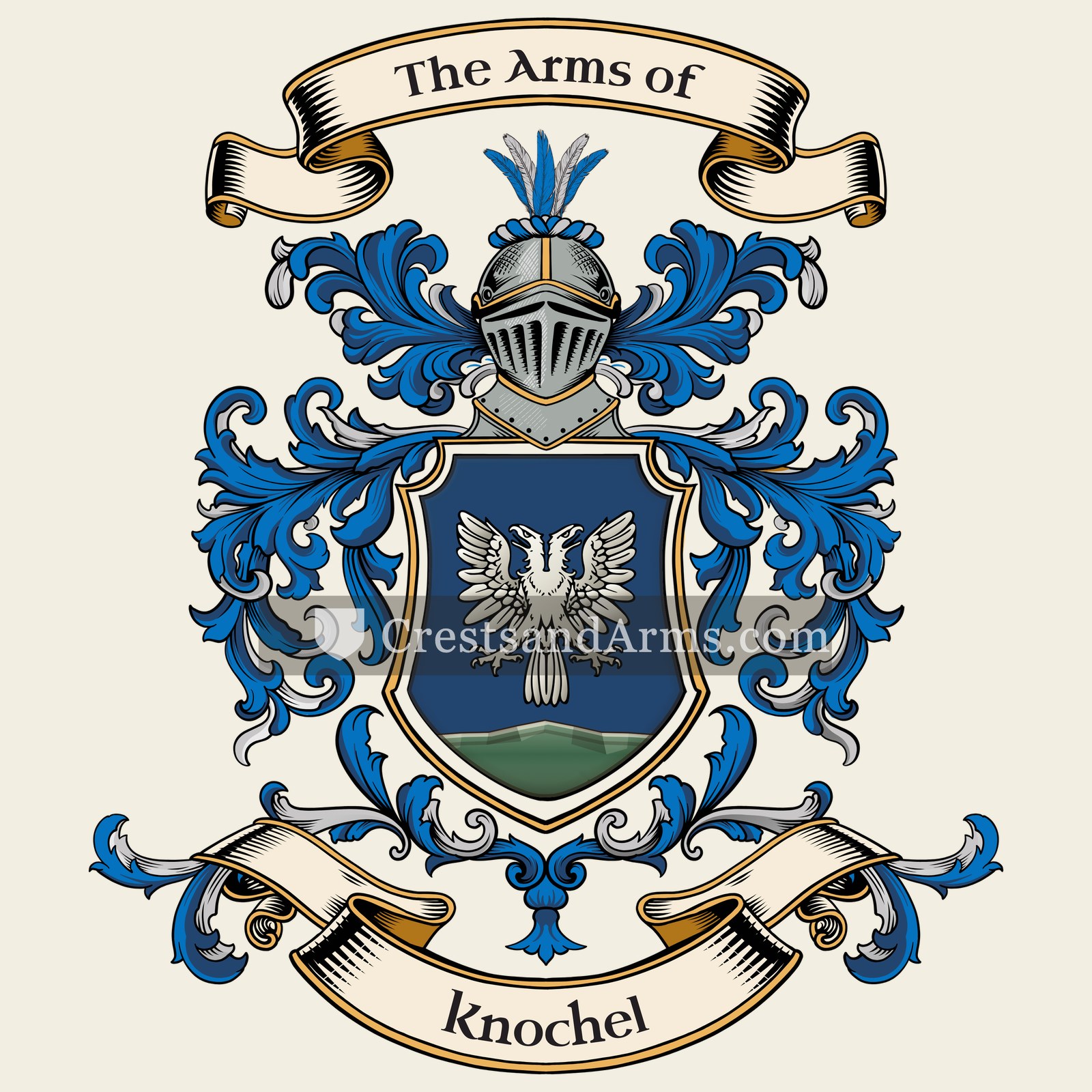 The Knochel coat of arms, drawn from the recorded blazon