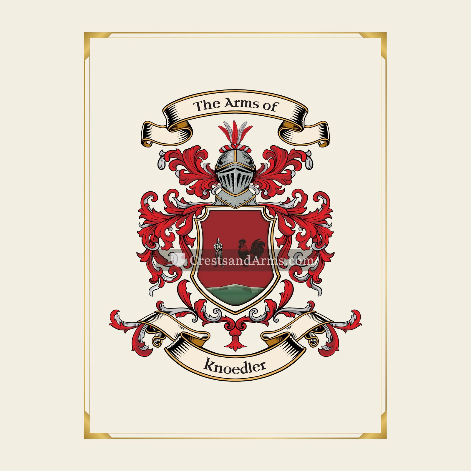 With gold border