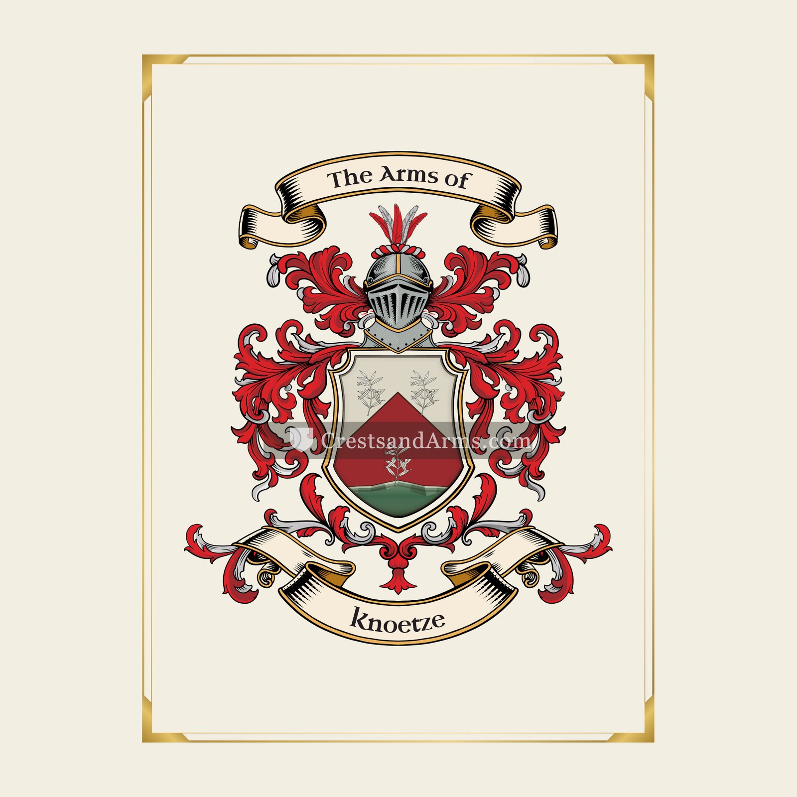 With gold border