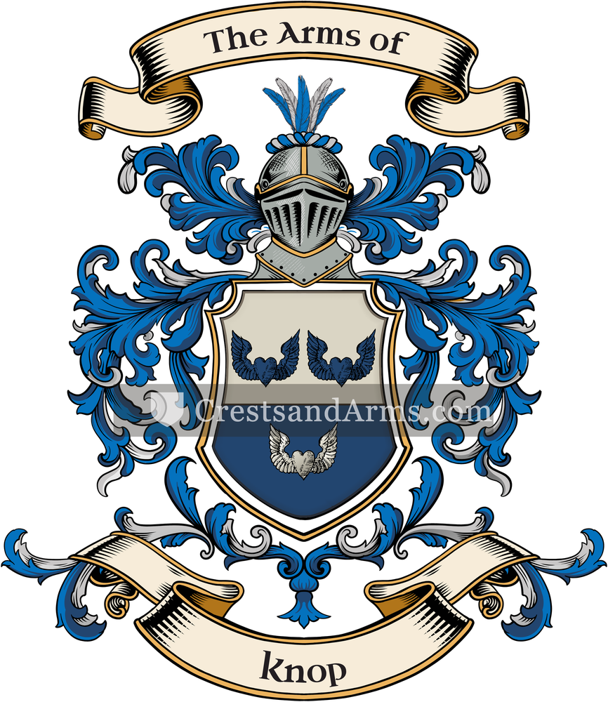 The Knop coat of arms, drawn from the recorded blazon