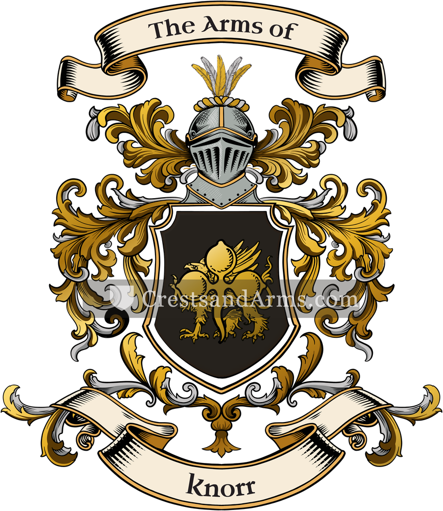 The Knorr coat of arms, drawn from the recorded blazon
