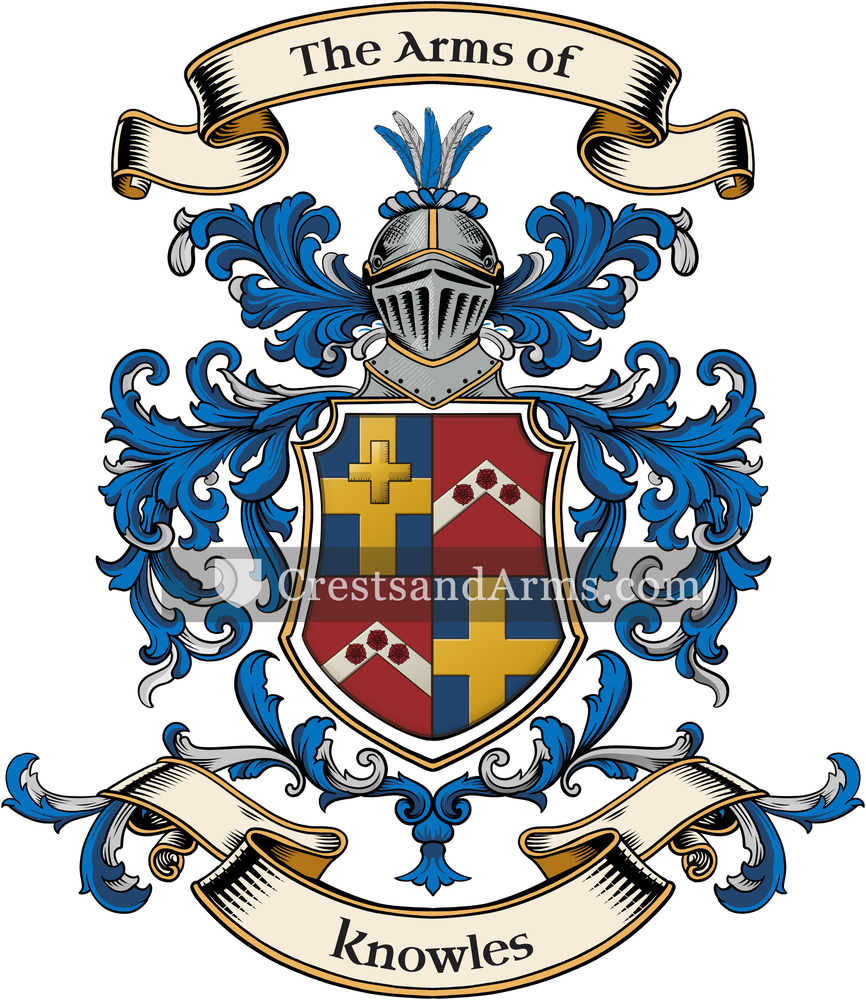The Knowles coat of arms, drawn from the recorded blazon