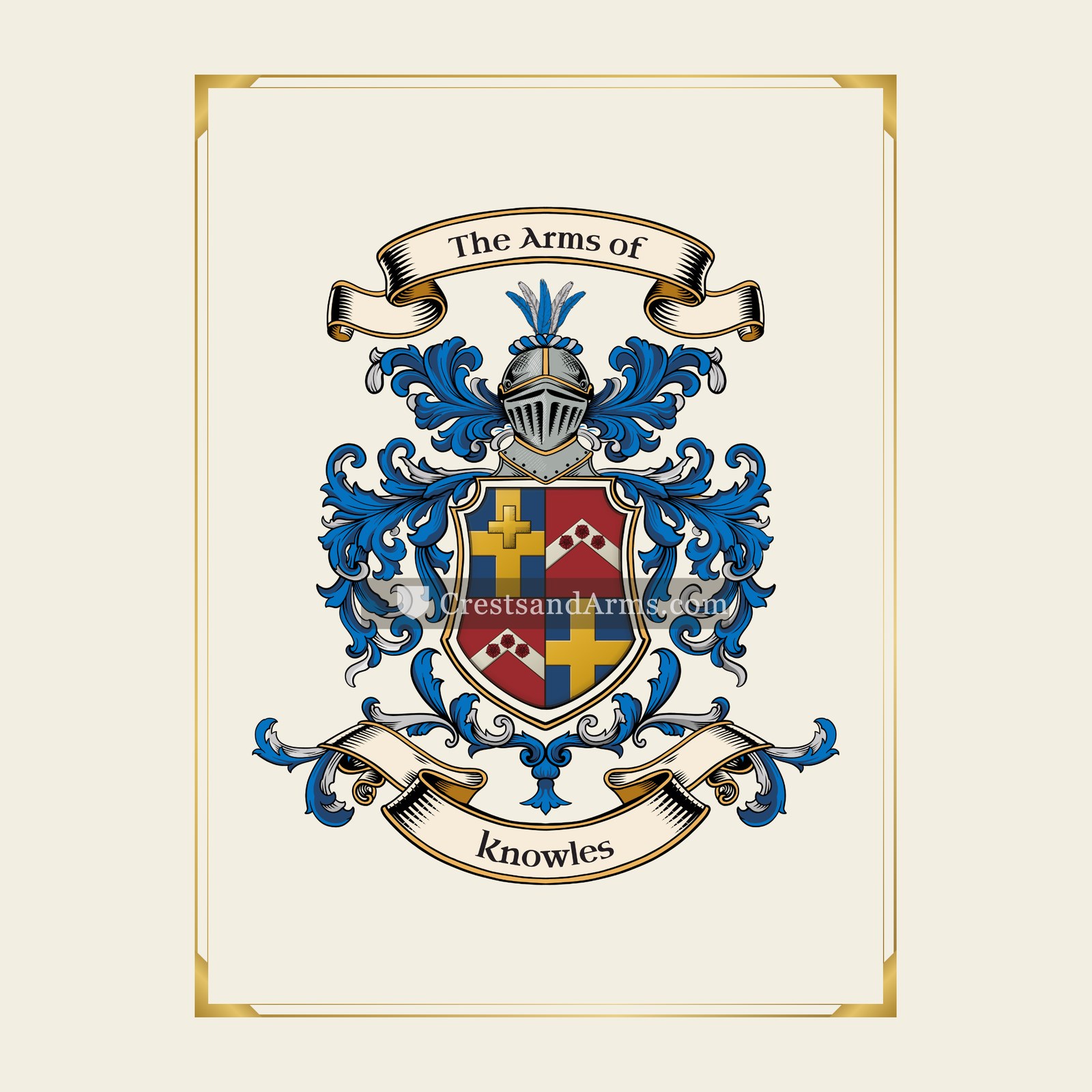 With gold border