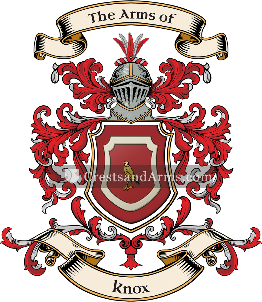 The Knox coat of arms, drawn from the recorded blazon