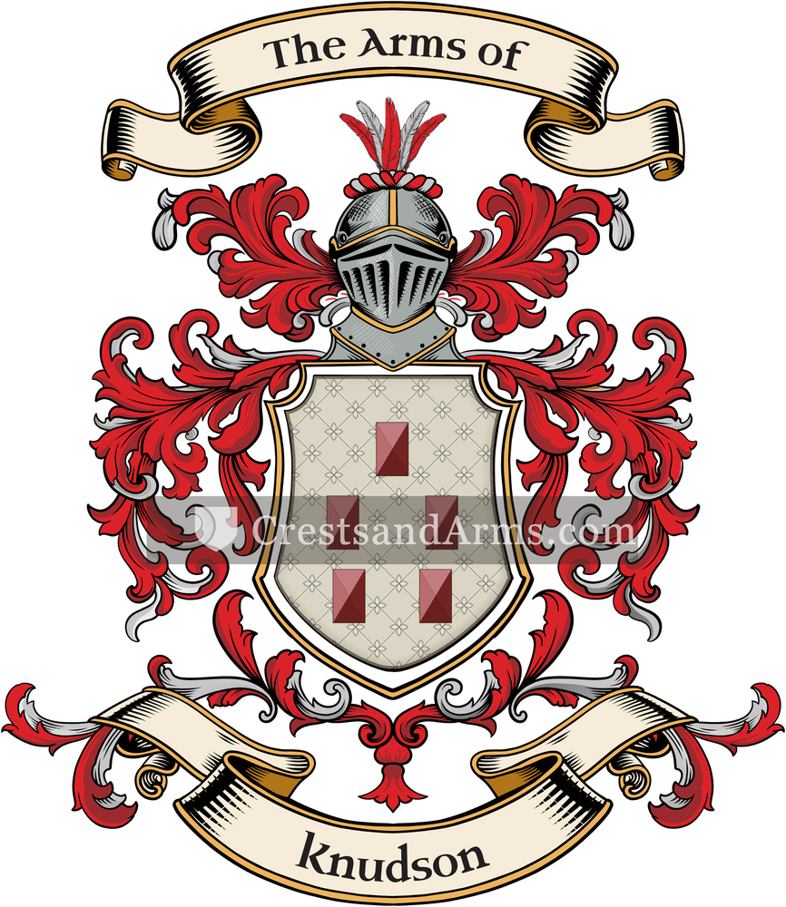 The Knudson coat of arms, drawn from the recorded blazon
