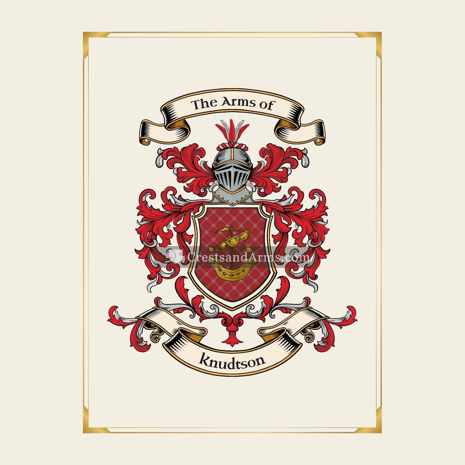 With gold border
