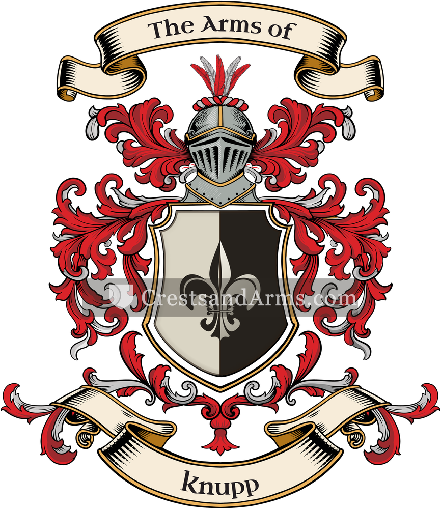 The Knupp coat of arms, drawn from the recorded blazon
