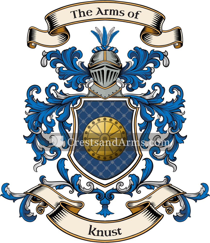 The Knust coat of arms, drawn from the recorded blazon