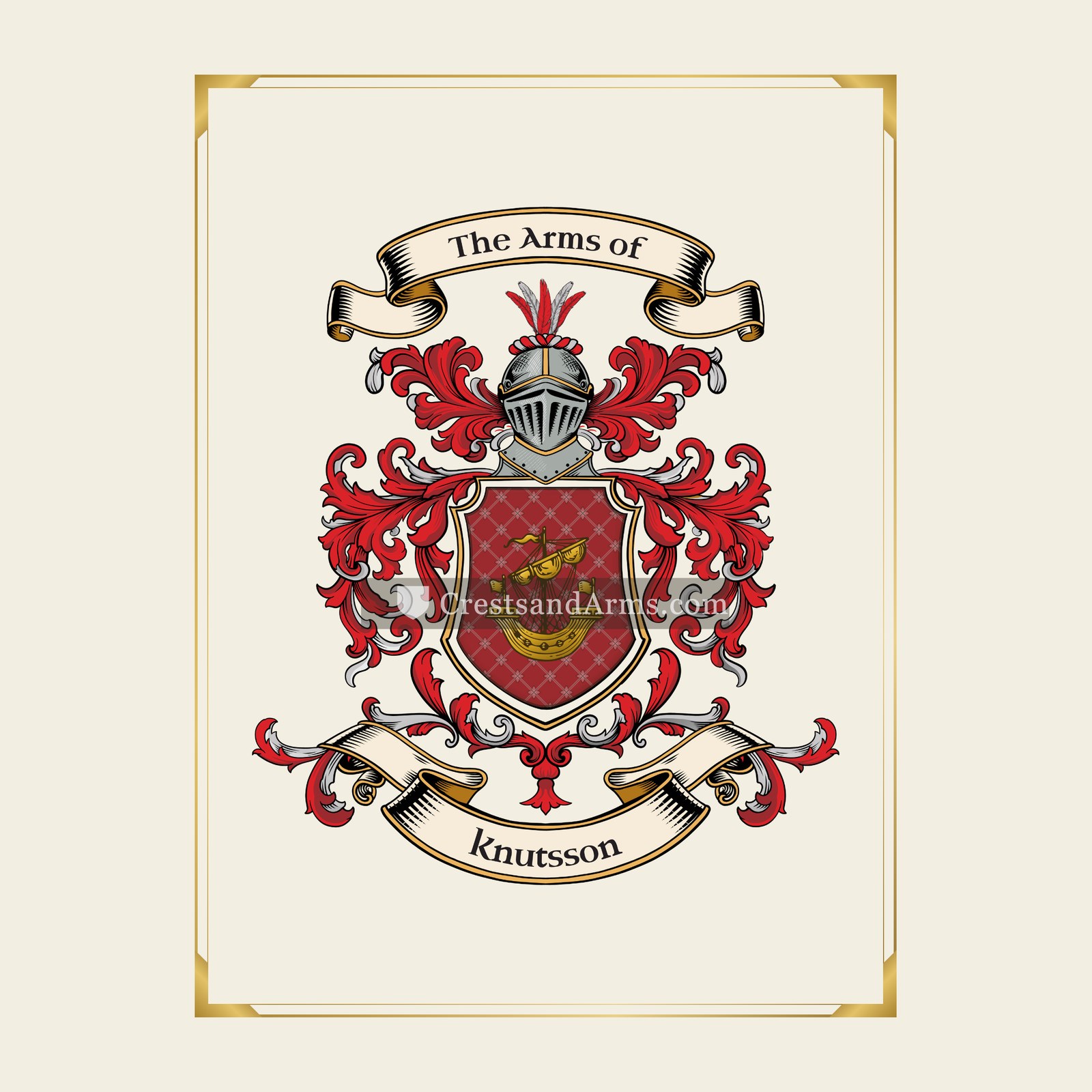 With gold border