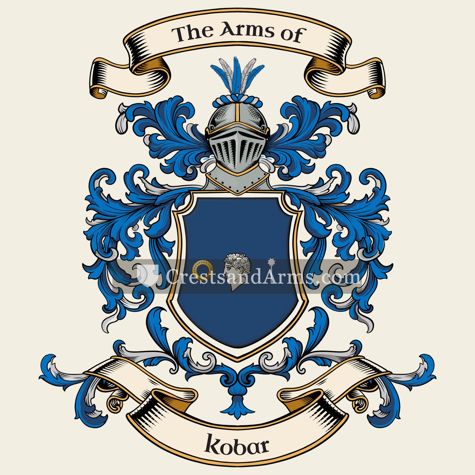 The Kobar coat of arms, drawn from the recorded blazon