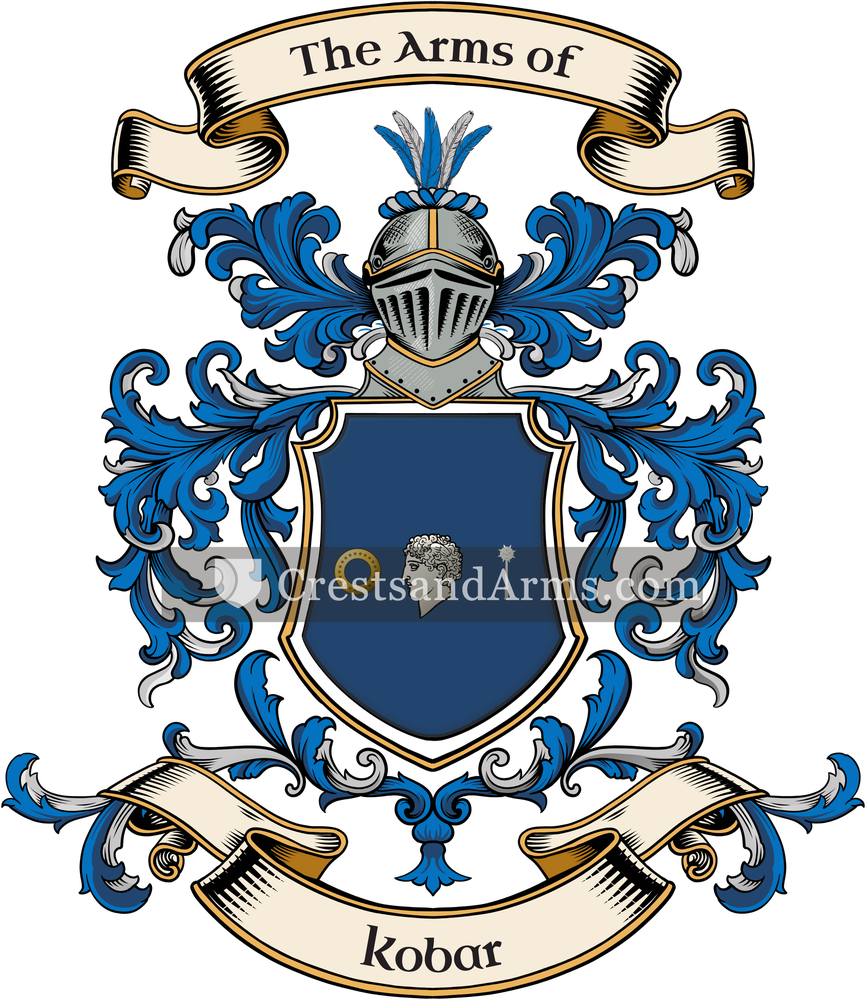 The Kobar coat of arms, drawn from the recorded blazon