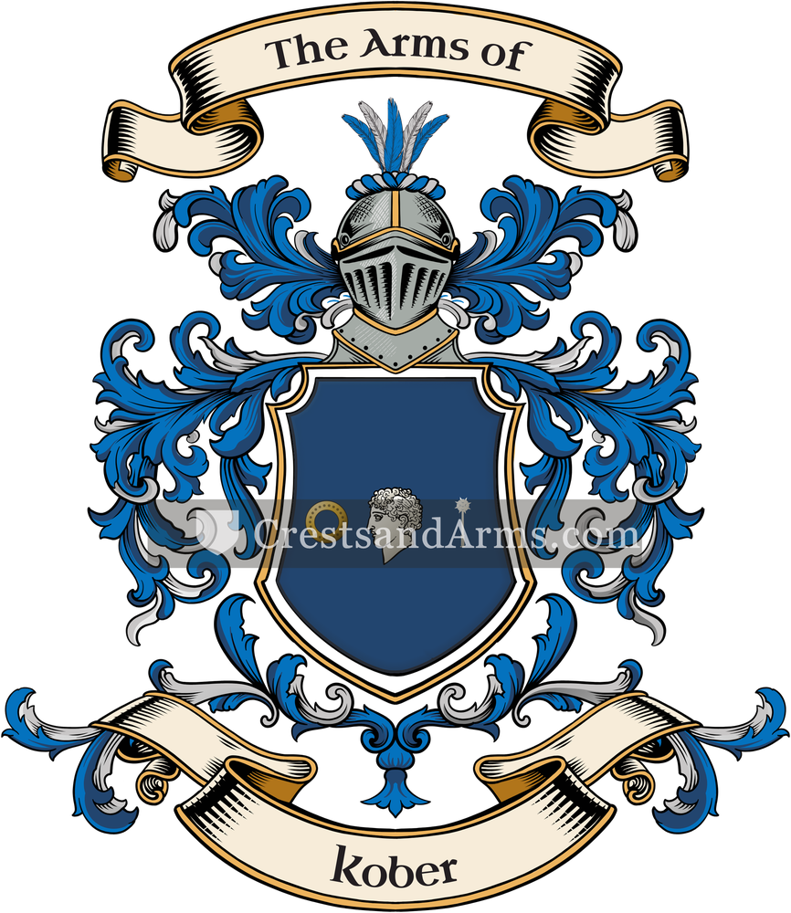 The Kober coat of arms, drawn from the recorded blazon